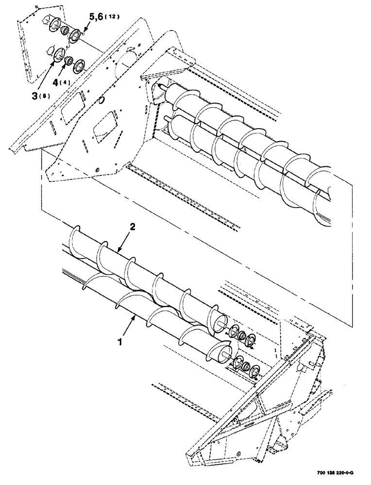 Схема запчастей Case IH 525 - (06-012) - AUGER AND MOUNTING ASSEMBLIES (58) - ATTACHMENTS/HEADERS