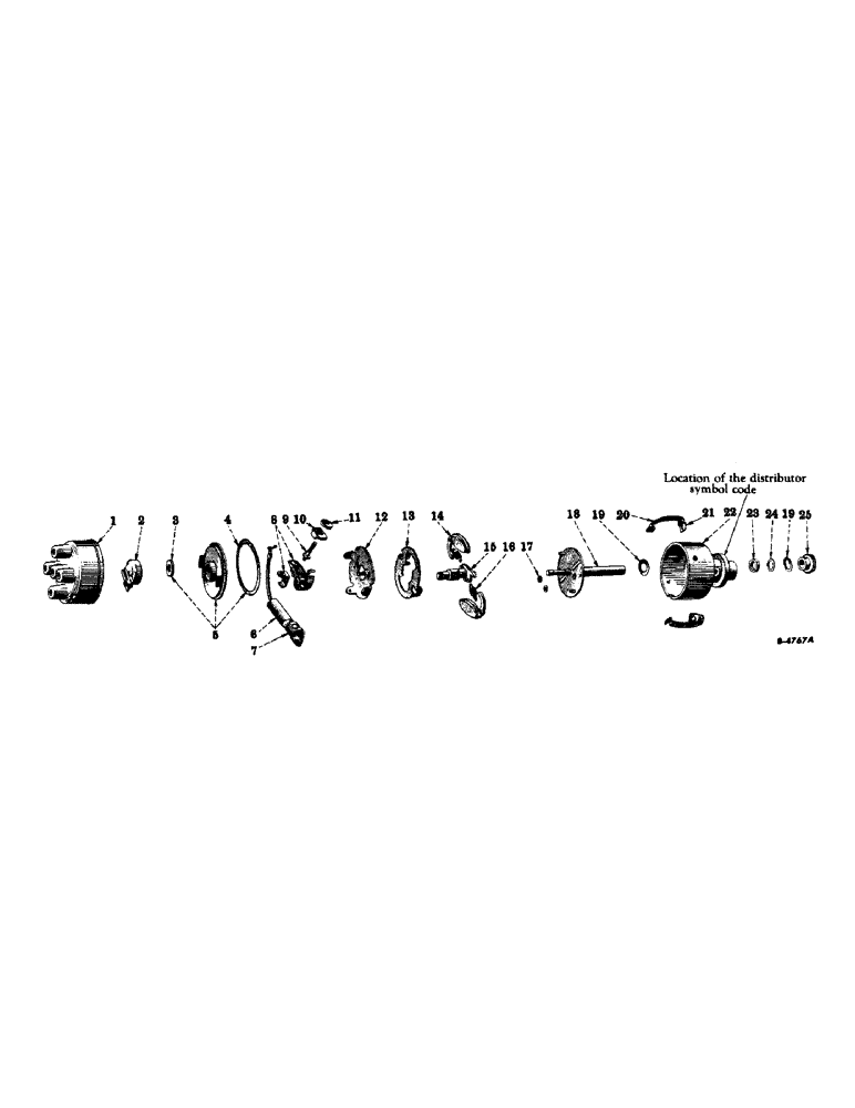 Схема запчастей Case IH SUPER A-1 - (096) - ELECTRICAL SYSTEM, BATTERY IGNITION DISTRIBUTOR, FOR TRACTORS EQUIPPED WITH BATTERY IGNITION (06) - ELECTRICAL SYSTEMS