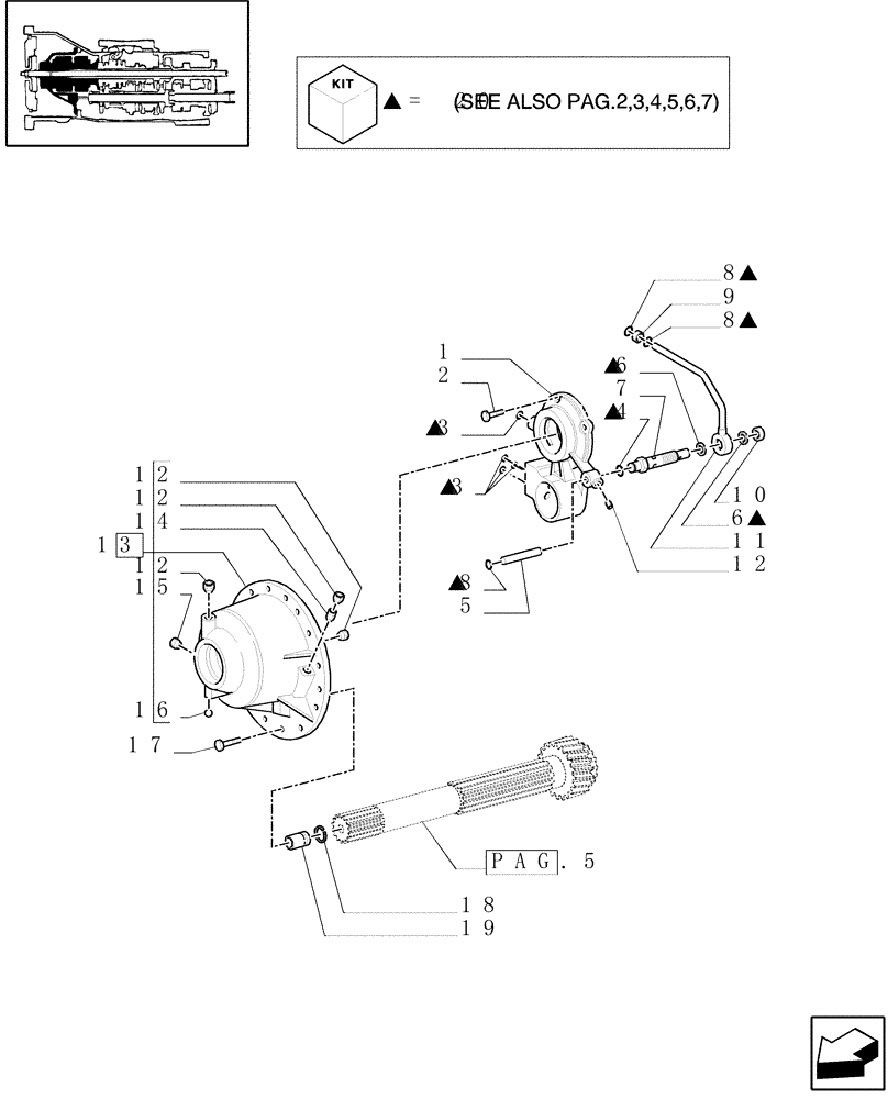 Схема запчастей Case IH MXM120 - (1.28.7[01]) - CLUTCH ENGAGEMENT (03) - TRANSMISSION