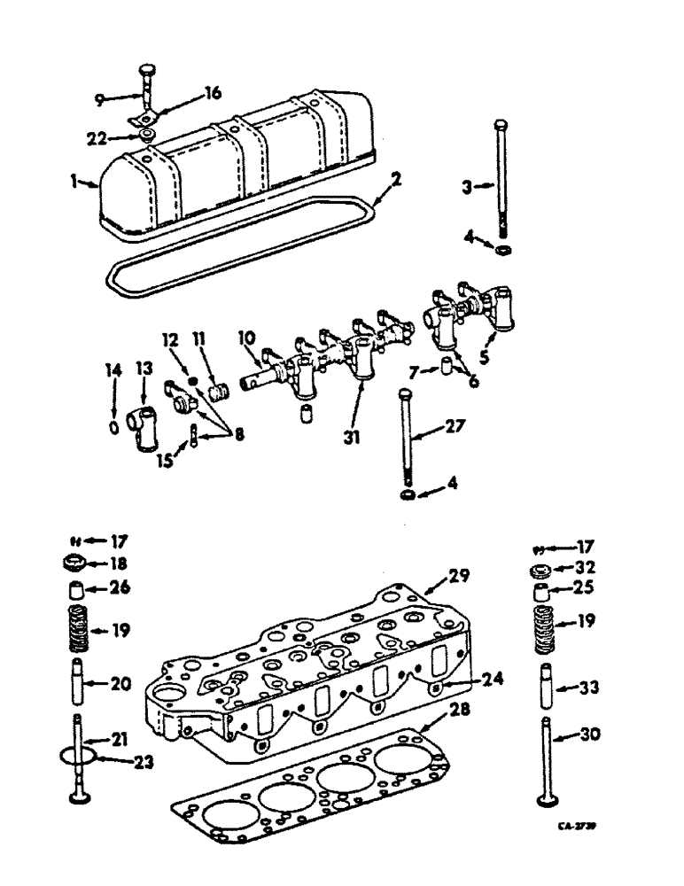 Схема запчастей Case IH C-200 - (G-18) - CYLINDER HEAD AND RELATED PARTS 