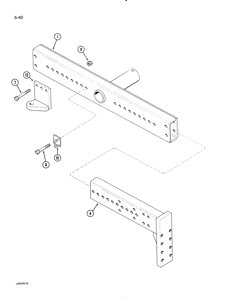 Схема запчастей Case IH 1620 - (5-40) - STEERING AXLE AND EXTENSIONS, POWER GUIDE AXLE (04) - STEERING