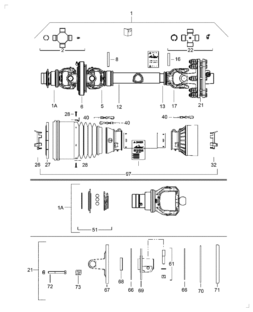 Схема запчастей Case IH 717721446 - (032) - DRIVELINE 