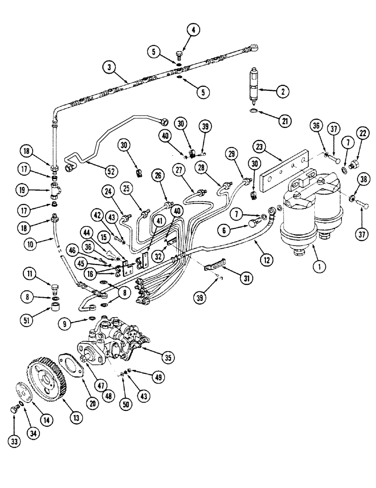 Схема запчастей Case IH 1620 - (3-002) - FUEL INJECTION SYSTEM, D358 DIESEL ENGINE (02) - FUEL SYSTEM