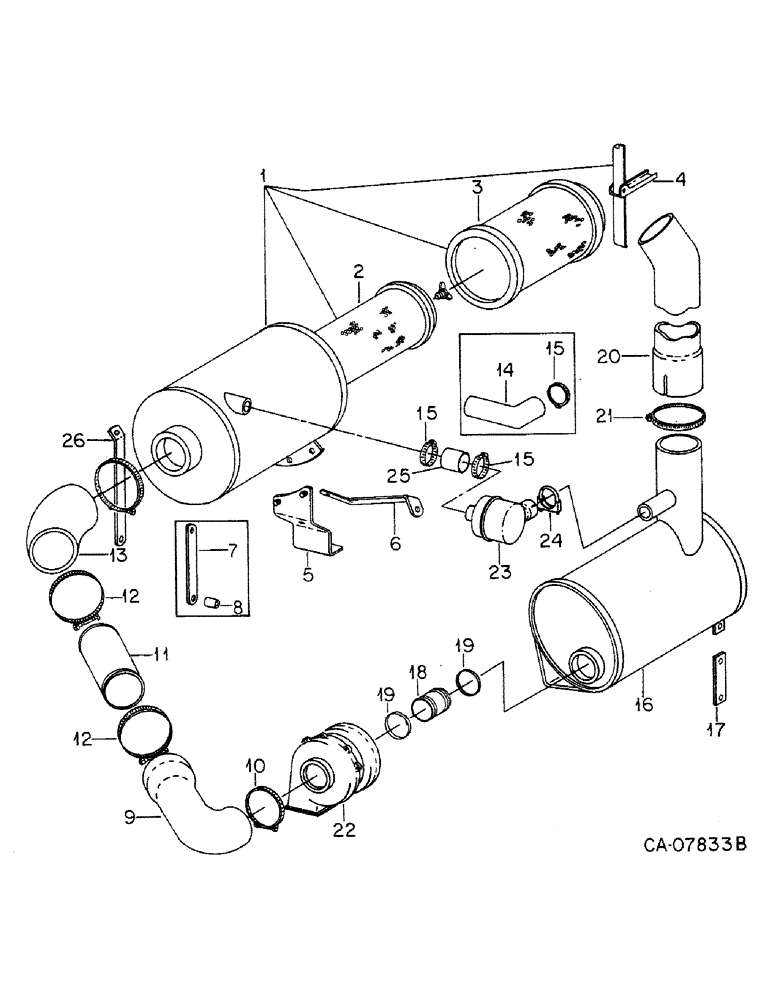 Схема запчастей Case IH 5088 - (12-01) - POWER, AIR CLEANER, MUFFLER AND CONNECTIONS Power