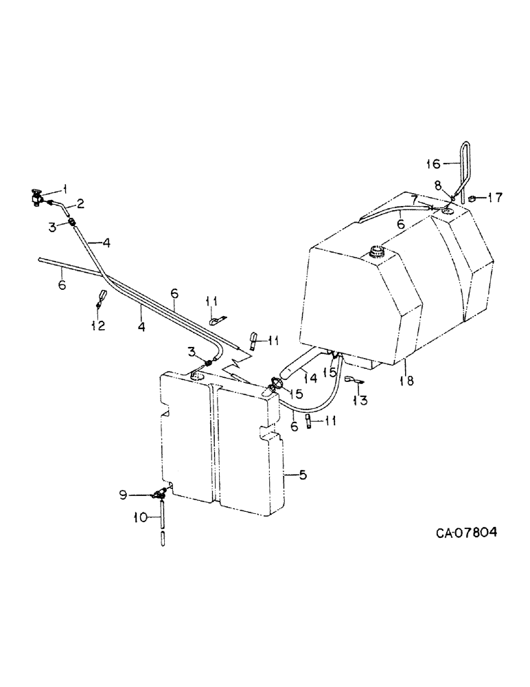 Схема запчастей Case IH 5288 - (12-05) - POWER, FUEL PIPE AND CONNECTIONS, TRACTORS WITH AUXILIARY FUEL TANK Power