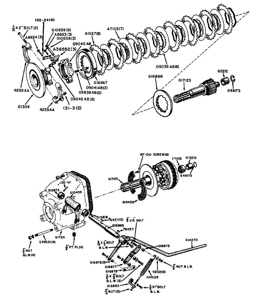 Схема запчастей Case IH 630 - (111) - INDEPENDENT P.T.O. CLUTCH AND CONTROL LINKAGE (06) - POWER TRAIN