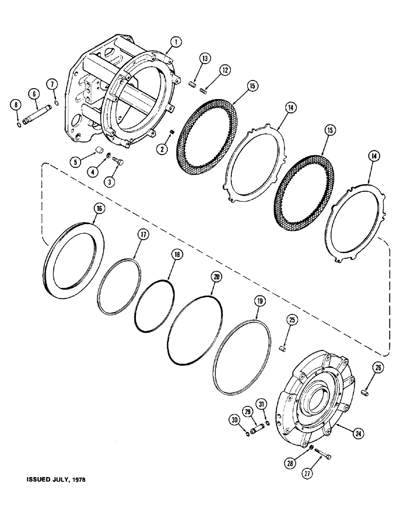 Схема запчастей Case IH 1570 - (116) - C4 CLUTCH, FIRST USED TRANSMISSION SERIAL NUMBER 10057502 (06) - POWER TRAIN