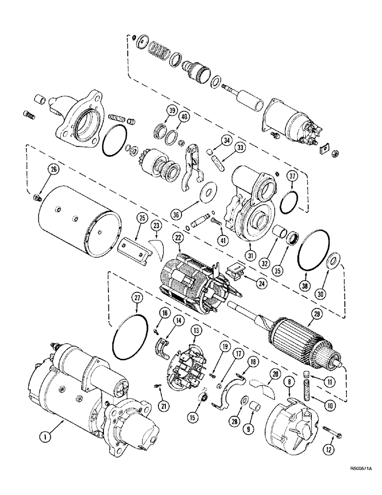 Схема запчастей Case IH 1680 - (4-70) - STARTER, DELCO REMY, HEAVY DUTY SEALED (06) - ELECTRICAL