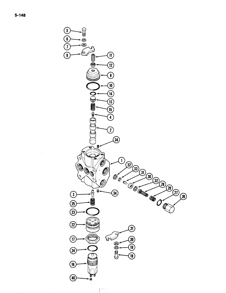 Схема запчастей Case IH 4490 - (5-148) - REAR STEERING CONTROL VALVE (05) - STEERING