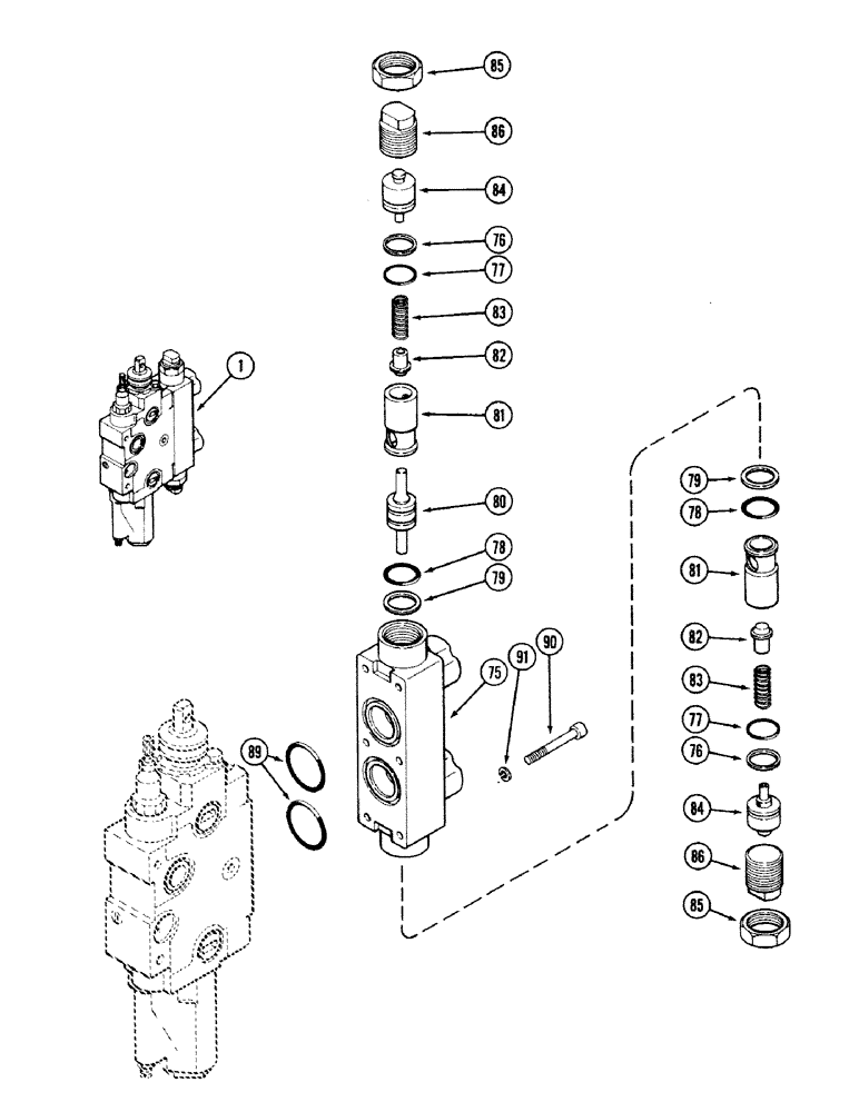 Схема запчастей Case IH 2594 - (8-084) - A162851 REMOTE VALVE BODY ASSEMBLY, WITH LOAD CHECK, (CONT) (08) - HYDRAULICS