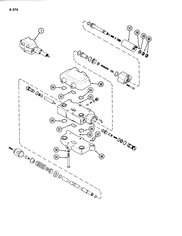 Схема запчастей Case IH 4494 - (8-374) - HITCH CONTROL VALVE ASSEMBLY (08) - HYDRAULICS