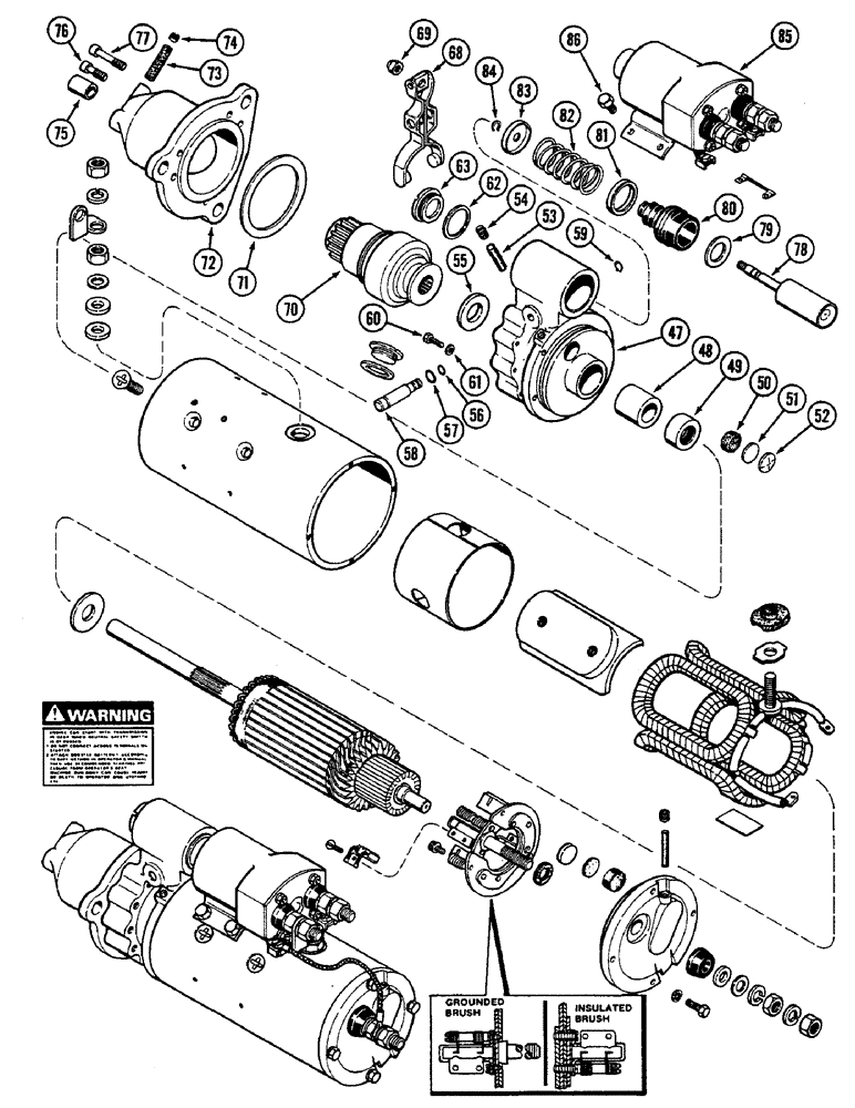 Схема запчастей Case IH 2290 - (4-132) - A75864 STARTER ASSEMBLY, PRIOR TO P.I.N. 9907663 (04) - ELECTRICAL SYSTEMS