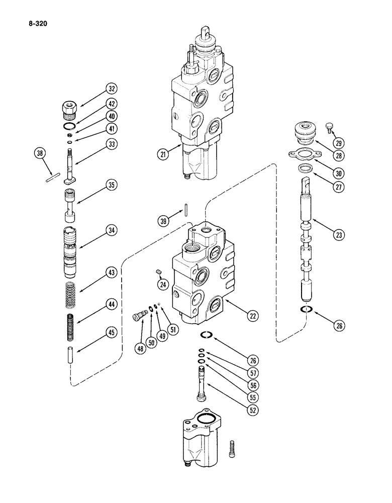 Схема запчастей Case IH 4994 - (8-320) - REMOTE CONTROL VALVE, TWO CIRCUIT ON FOUR CIRCUIT VALVE AND ADD ON FOR THIRD CIRCUIT W/ LOAD CHECK (08) - HYDRAULICS