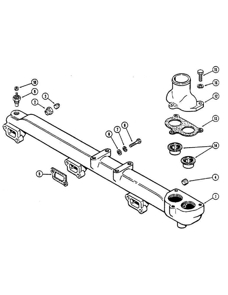 Схема запчастей Case IH 2390 - (2-04) - WATER MANIFOLD AND THERMOSTAT, 504BDT, DIESEL ENGINE (02) - ENGINE