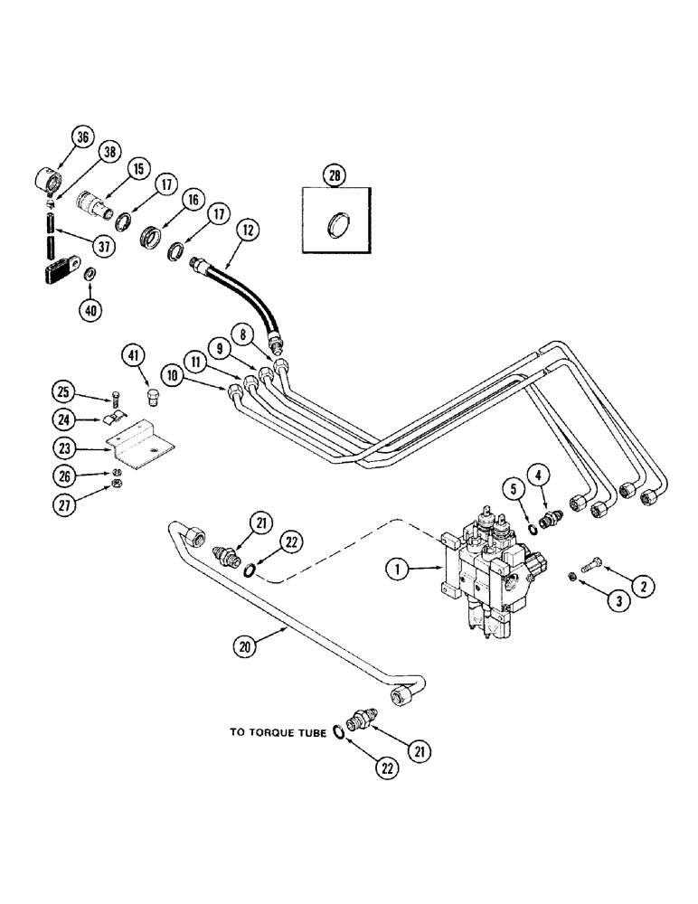 Схема запчастей Case IH 2394 - (8-030) - REMOTE TUBES AND COUPLINGS, TWO CIRCUIT REMOTE, TRANSMISSION SERIAL NO. 16283224 AND AFTER (08) - HYDRAULICS