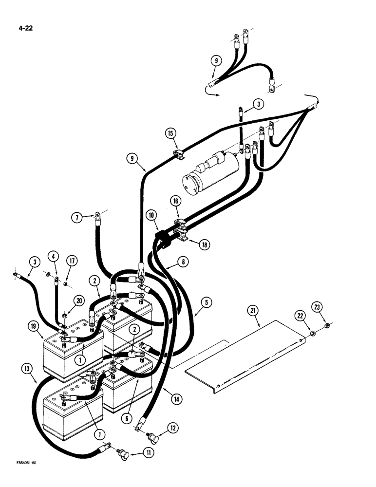 Схема запчастей Case IH 9190 - (4-22) - BATTERIES AND CABLES (04) - ELECTRICAL SYSTEMS