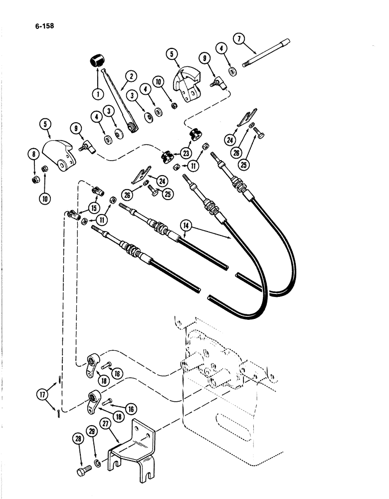 Схема запчастей Case IH 4894 - (6-158) - RANGE SHIFT LINKAGE (06) - POWER TRAIN