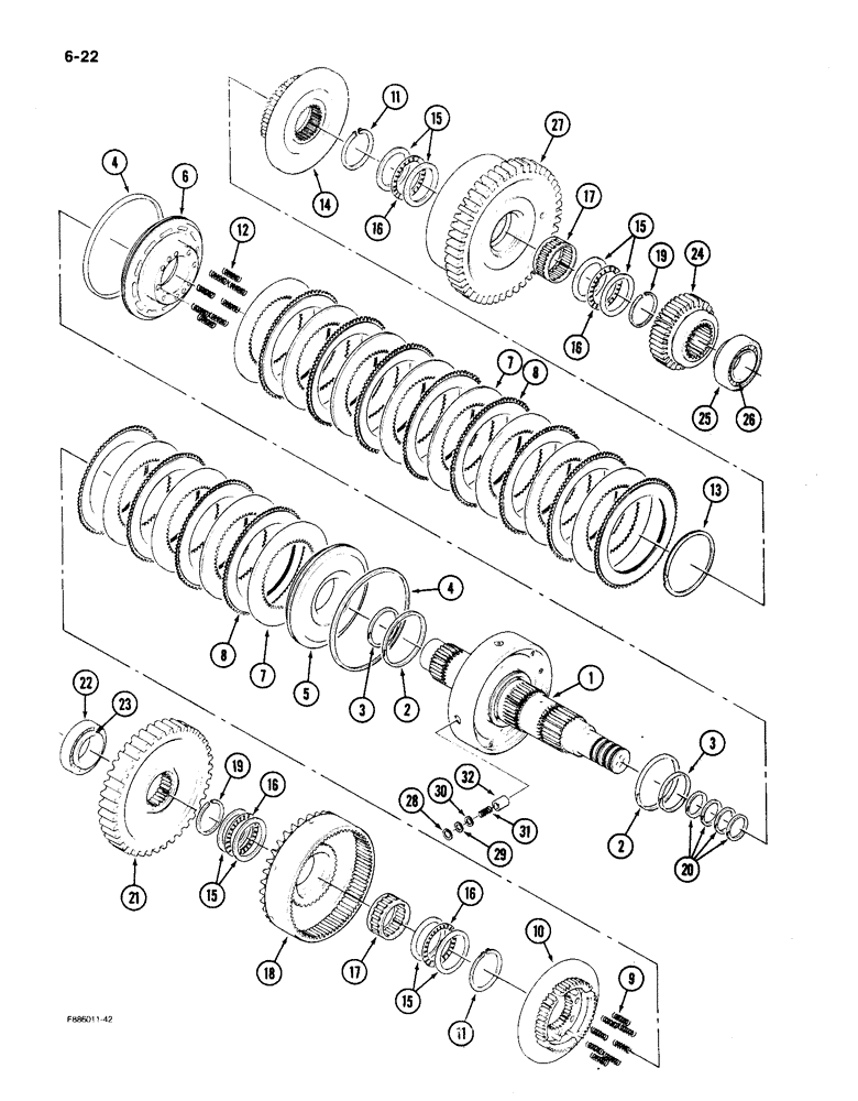 Схема запчастей Case IH 9150 - (6-022) - TRANSMISSION, 9 INCH CLUTCH PACK (06) - POWER TRAIN