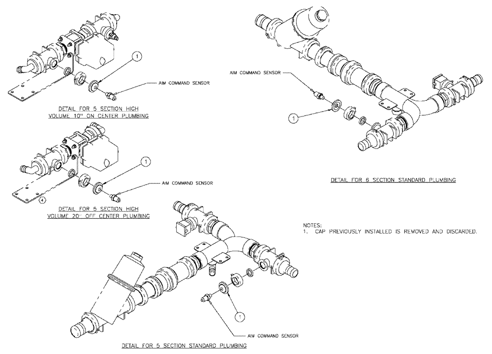 Схема запчастей Case IH SPX3320 - (12-038) - AIM SENSOR PLUMBING GROUP, CENTER SECTION (06) - ELECTRICAL