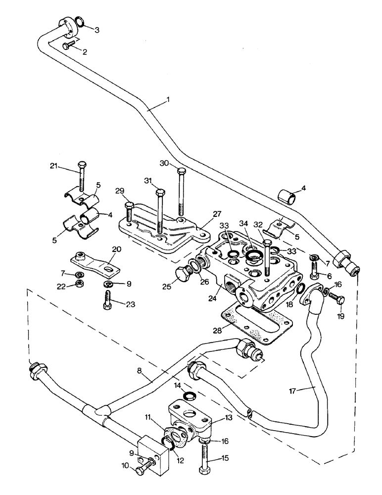 Схема запчастей Case IH 1390 - (K-07) - HIGH PRESSURE TUBES, FRONT CHAMBER OF TANDEM PUMP, 1390 TRACTOR (07) - HYDRAULICS