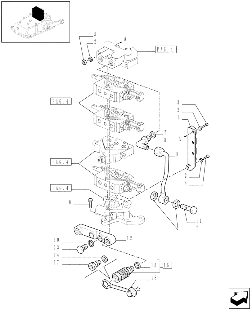 Схема запчастей Case IH JX1095N - (1.82.7/02[06]) - (VAR.390-498/2) THREE REMOTE VALVES & FLOW-RATE REGULATOR - PIPES AND QUICK COUPLING - D5484 (07) - HYDRAULIC SYSTEM