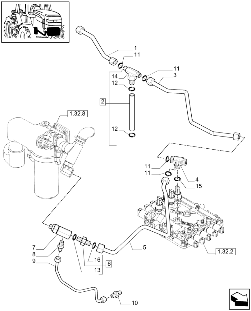 Схема запчастей Case IH PUMA 195 - (1.29.7[02]) - GEARBOX LUBRICATION - PIPES - C6002 (03) - TRANSMISSION