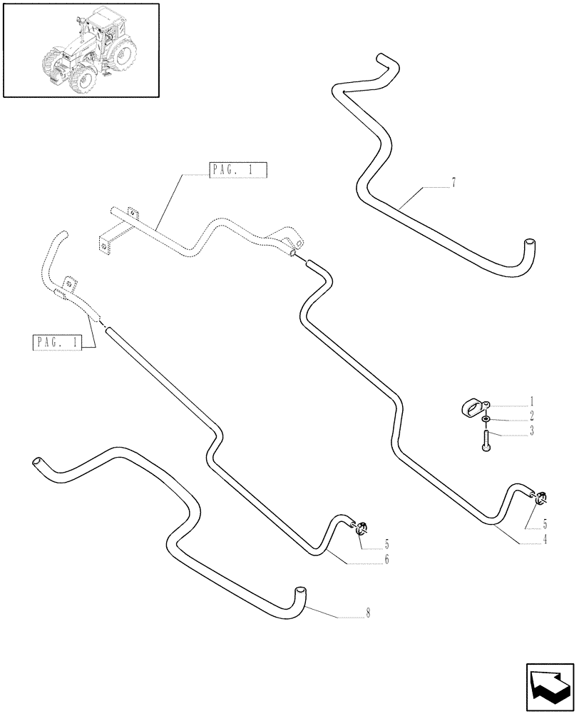 Схема запчастей Case IH MAXXUM 120 - (1.94.3/01[02]) - HEATING SYSTEM PIPES (10) - OPERATORS PLATFORM/CAB