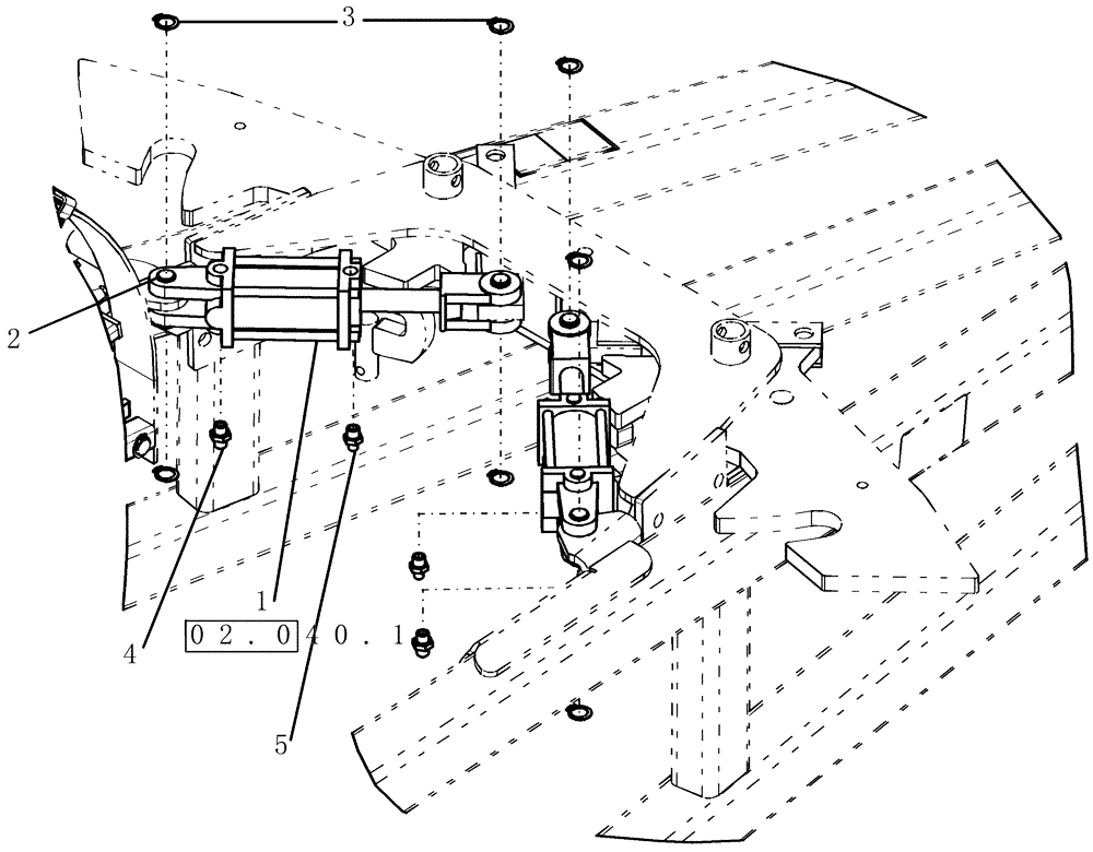 Схема запчастей Case IH ATX700 - (02.080.1) - CYLINDER, FRONT LATCH (07) - HYDRAULICS