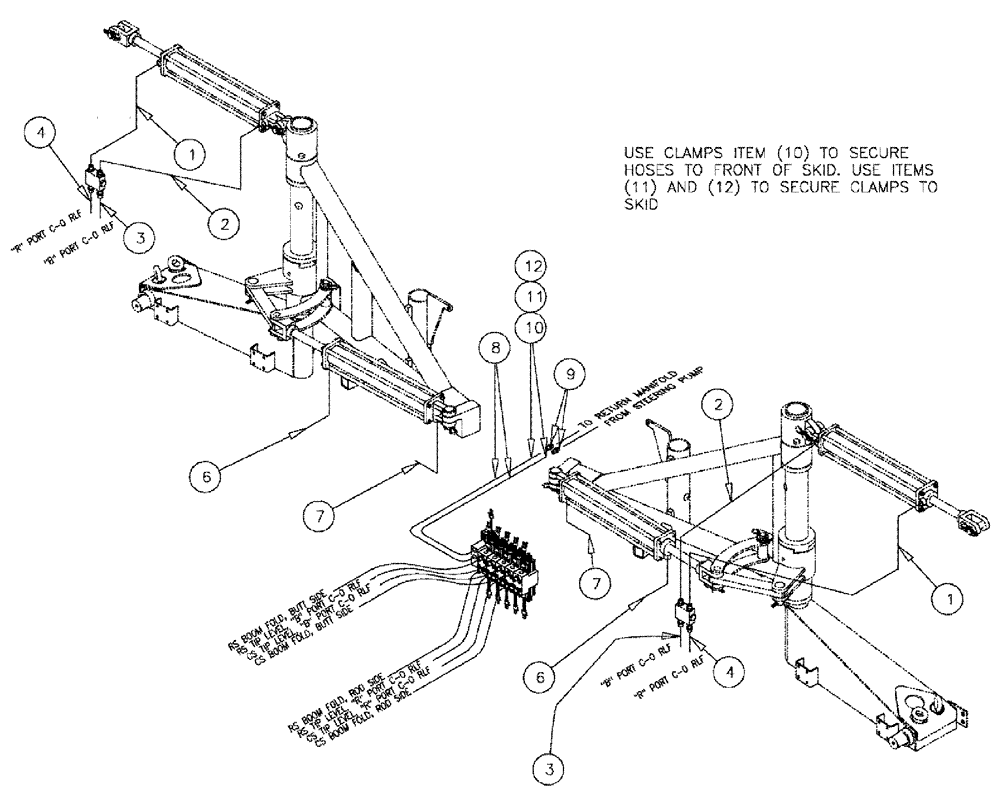 Схема запчастей Case IH 610 - (03-020) - HOSE ASSEMBLY, 70 BOOM, "BEFORE SERIAL # 6700" (09) - BOOMS