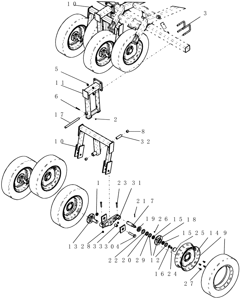 Схема запчастей Case IH ATX700 - (06.110.1) - PACKER, CENTER WALKING BEAM - 12" SPACING Packer Gang Assemblies and Frames