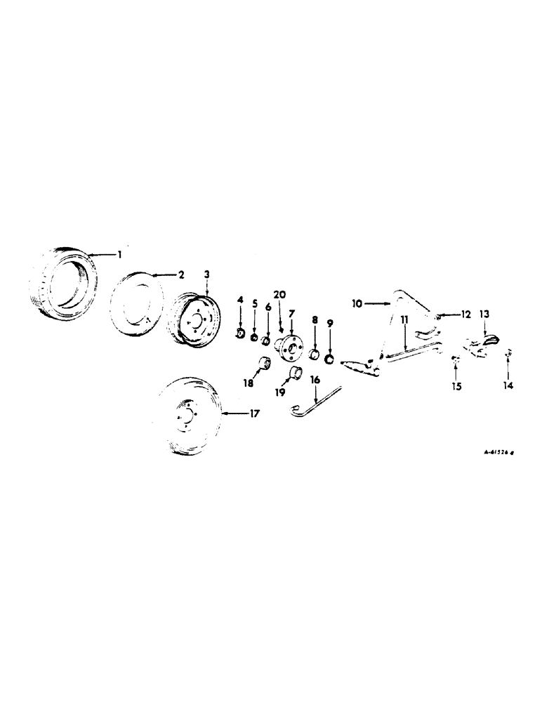 Схема запчастей Case IH 530 - (Y-12) - REAR FURROW WHEEL, TRIP BEAM, 1961 TO 1963 