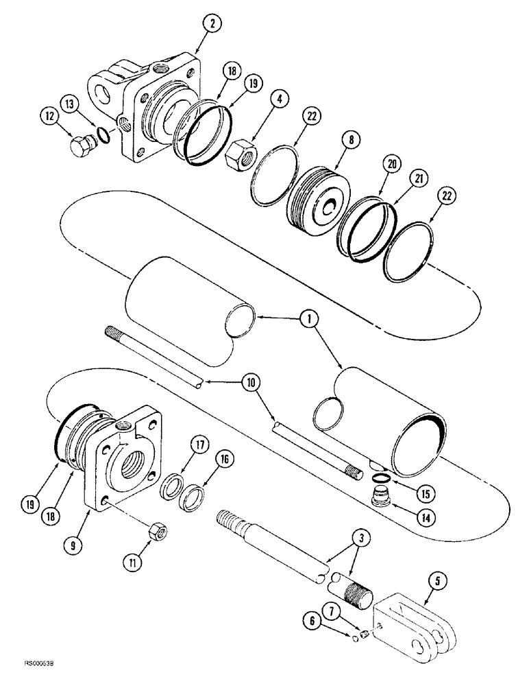 Схема запчастей Case IH 4300 - (8-046) - CYLINDER ASSEMBLY, 1272485C92 (08) - HYDRAULICS