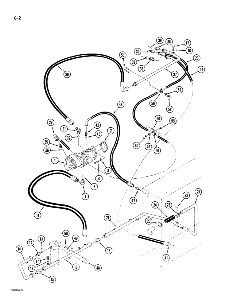 Схема запчастей Case IH 9280 - (8-02) - HYDRAULIC SYSTEM, PUMP TO CONTROL VALVE (08) - HYDRAULICS