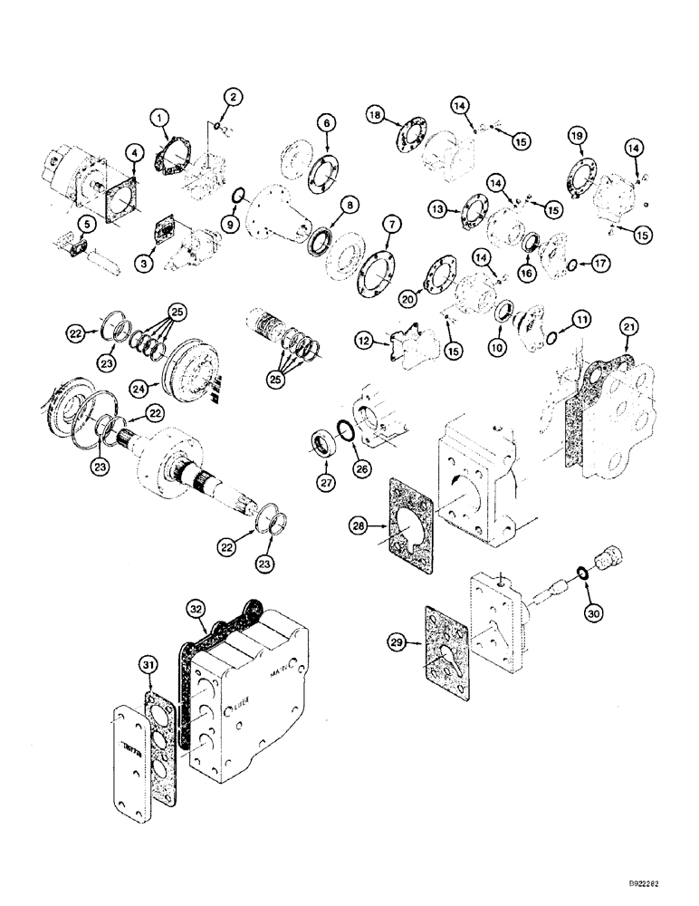 Схема запчастей Case IH 9350 - (6-030) - POWER SHIFT TRANSMISSION ASSEMBLY, TRANSMISSION GASKET KIT (06) - POWER TRAIN