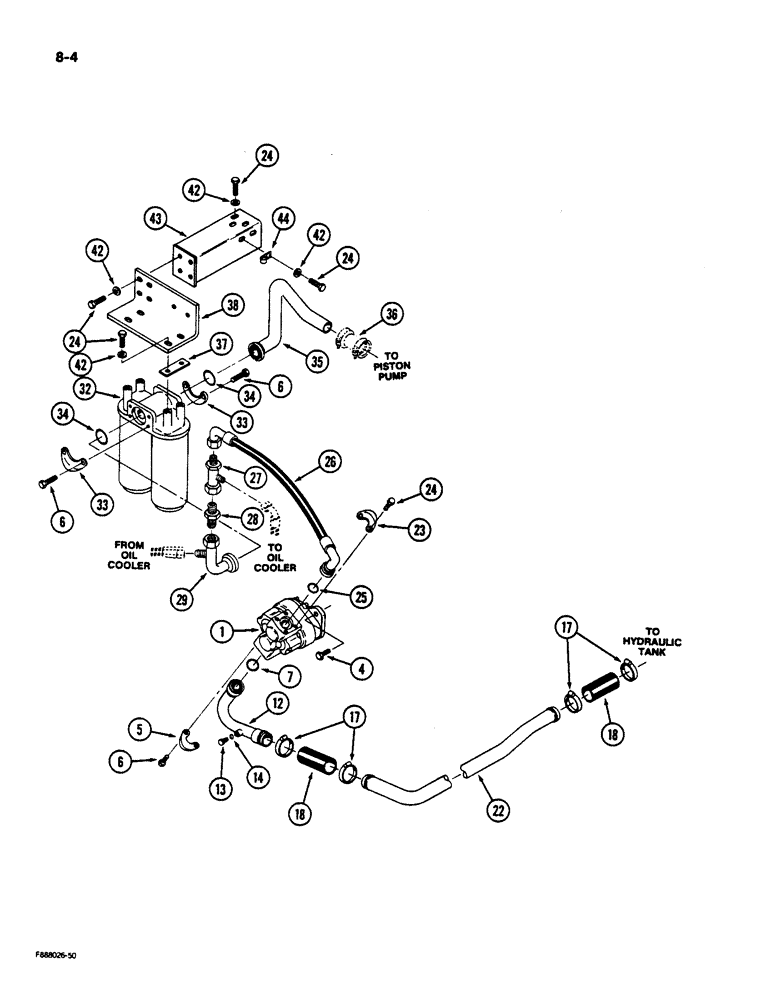 Схема запчастей Case IH 9170 - (8-04) - CHARGE PUMP AND FILTER (08) - HYDRAULICS