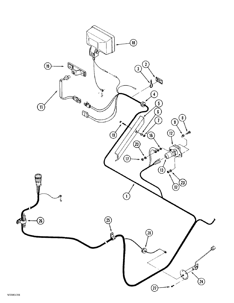 Схема запчастей Case IH 9380 - (4-28) - REAR FRAME HARNESS (04) - ELECTRICAL SYSTEMS