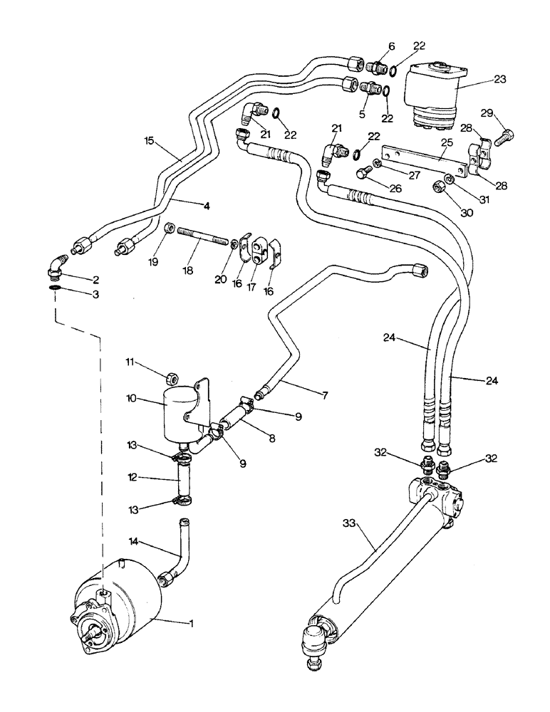 Схема запчастей Case IH 1290 - (H-03) - HYDROSTATIC POWER STEERING, TWO WHEEL DRIVE TRACTOR (13) - STEERING SYSTEM