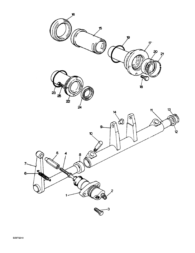 Схема запчастей Case IH 1212 - (6-18) - RELEASE MECHANISM FOR TRANSMISSION CLUTCH, MECHANICAL COMPONENTS, TRACTORS FOR EUROPE ONLY (06) - POWER TRAIN