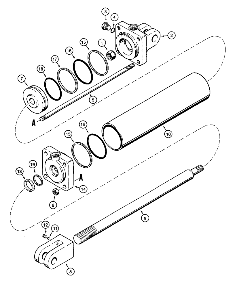 Схема запчастей Case IH 770 - (08-24) - TRANSPORT LIFT CYLINDER - 1272150C91, TIE-BOLT TYPE, 4 INCH ID (08) - HYDRAULICS