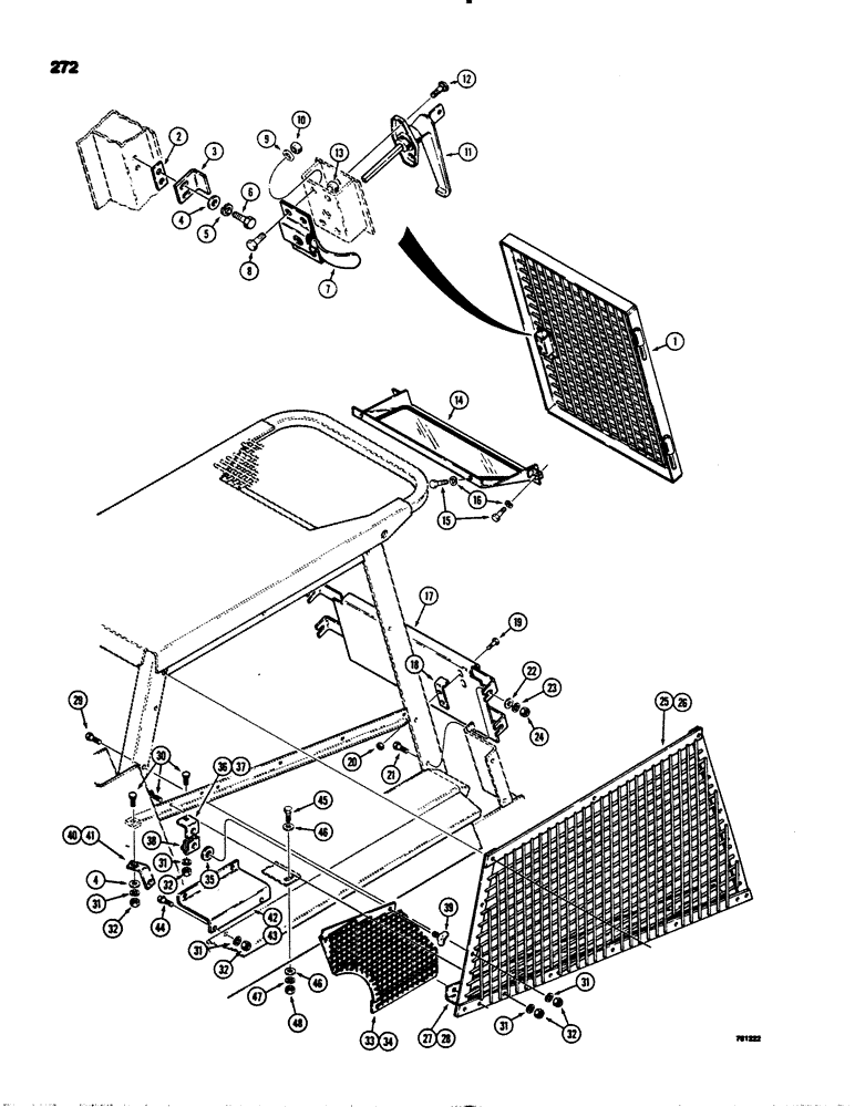 Схема запчастей Case IH 1845S - (272) - FRONT AND SIDE SCREENS FOR FORESTRY MODELS (90) - PLATFORM, CAB, BODYWORK AND DECALS