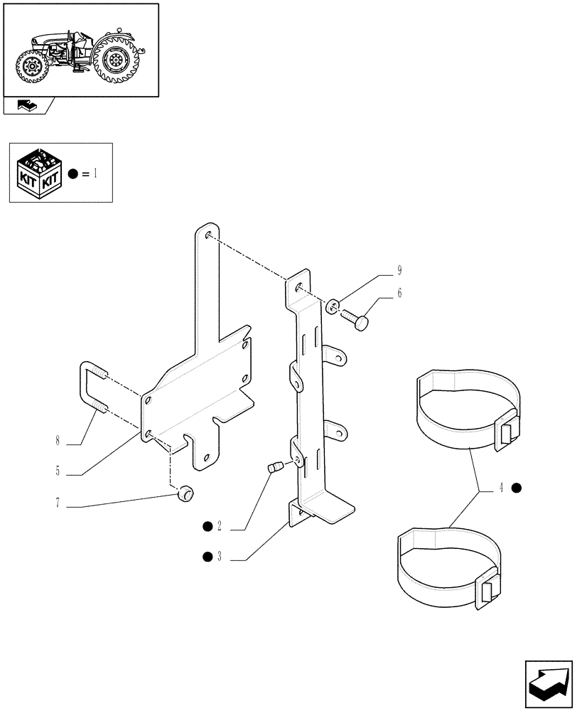 Схема запчастей Case IH FARMALL 95U - (1.90.7[02]) - FIRE EXTINGUISHER SUPPORT - L/CAB - D6648 (10) - OPERATORS PLATFORM/CAB