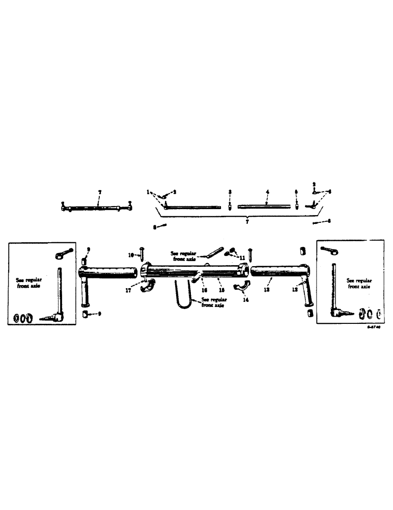 Схема запчастей Case IH 130 - (14-6) - SUSPENSION, ADJUSTABLE FRONT AXLE ATTACHMENT, FOR ALL TRACTORS EXCEPT HI-CLEAR MODELS Suspension