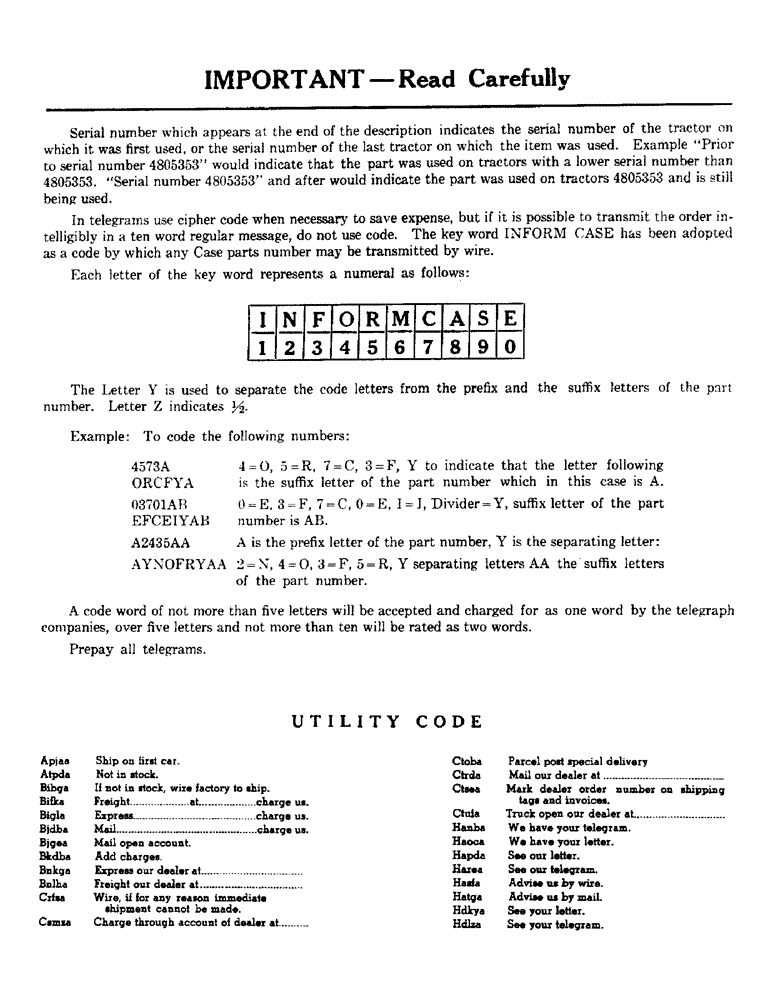 Схема запчастей Case IH SC-SERIES - (003) - IMPORTANT - READ CAREFULLY (00) - PICTORIAL INDEX