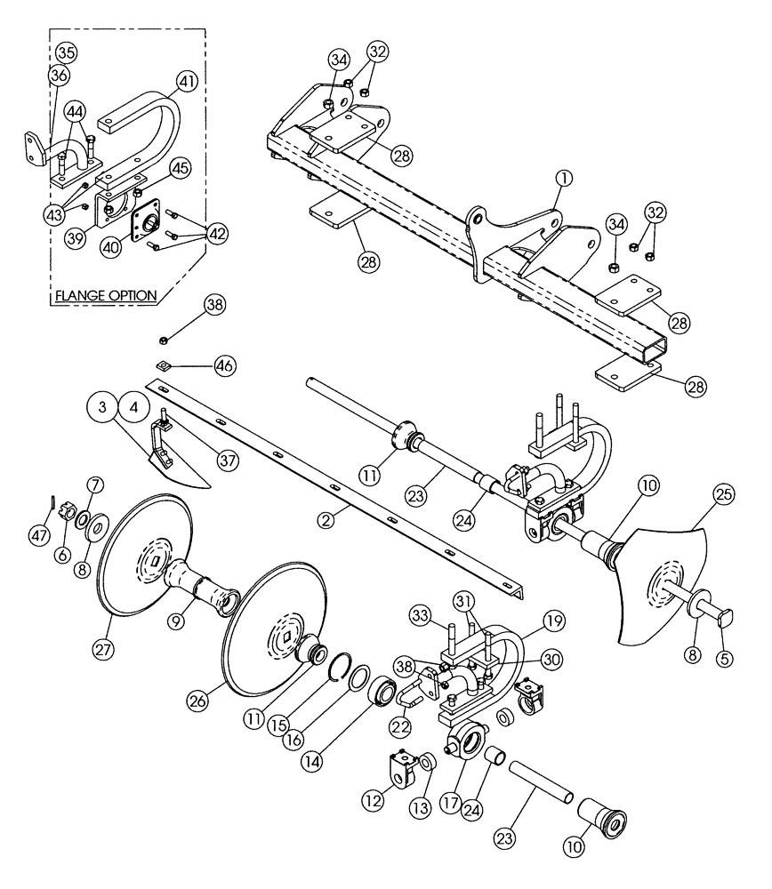 Схема запчастей Case IH MRX690 - (75.200.10) - R DISK GANG (7 SHANK NON-FOLD ASSY) (QUANTITIES FOR ONE GANG ASSEMBLY) 2007 MODELS & AFTER 