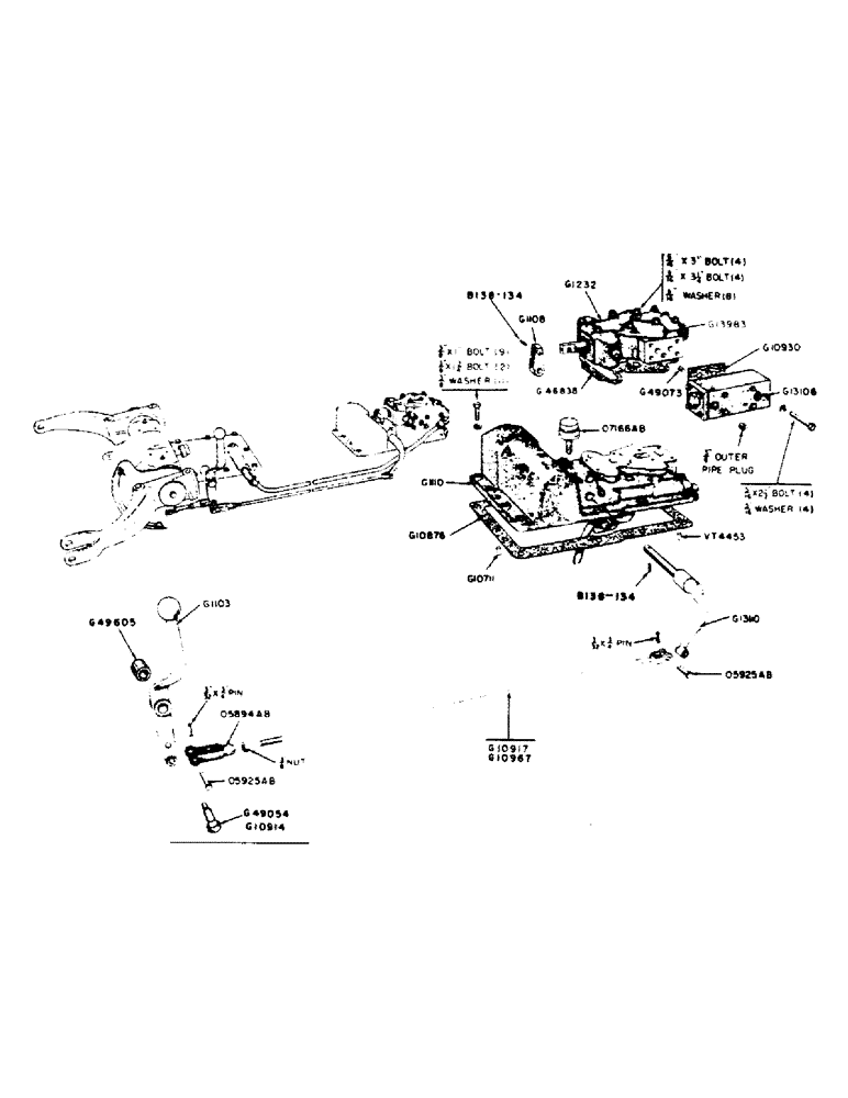 Схема запчастей Case IH 300B-SERIES - (158) - HYDRAULICS CONTROL AND LEVER, 300B SERIES WITH EAGLE HITCH OR REMOTE CONTROL (08) - HYDRAULICS