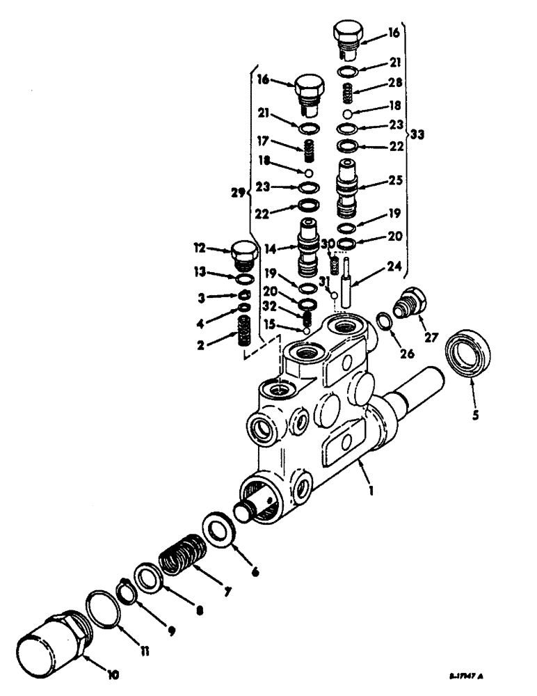 Схема запчастей Case IH 2544 - (F-22) - HYDRAULICS SYSTEM, DRIVE CONTROL VALVE, TRACTORS WITH HYDROSTATIC DRIVE (07) - HYDRAULIC SYSTEM