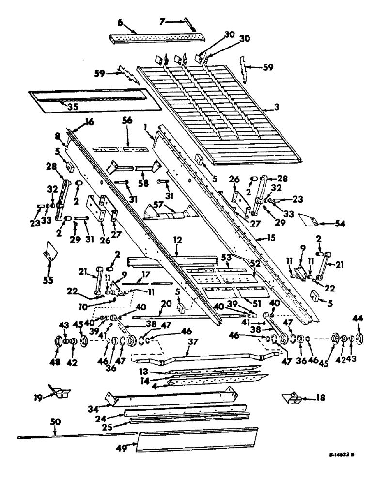 Схема запчастей Case IH 815 - (R-45) - SEPARATOR, GRAIN PAN AND SHAKER SHAFT, SERIAL NO. 4688 AND BELOW Separation