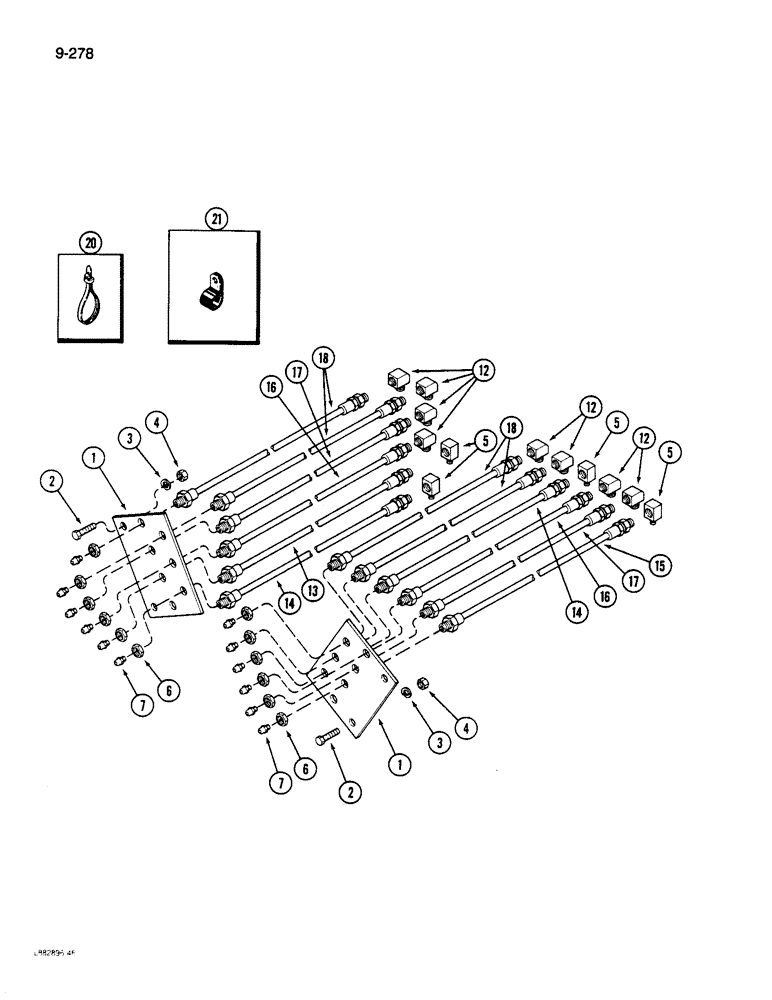 Схема запчастей Case IH 1844 - (9-278) - CHASSIS GREASE SYSTEM, 1844 COTTON PICKER WITH NYLON HOSE (12) - CHASSIS