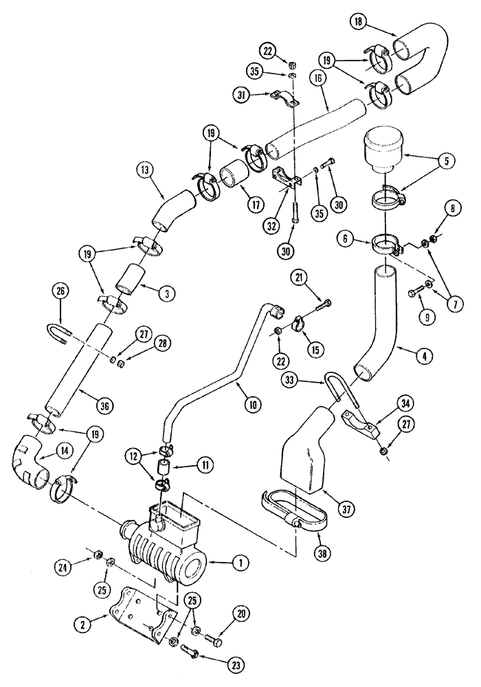 Схема запчастей Case IH STX440 - (02-04) - AIR INDUCTION SYSTEM WHEEL TRACTOR (02) - ENGINE