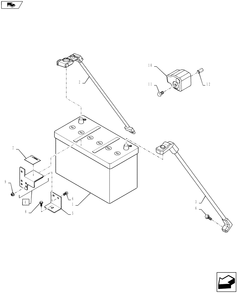 Схема запчастей Case IH FARMALL 30B - (55.301.02) - BATTERY (55) - ELECTRICAL SYSTEMS